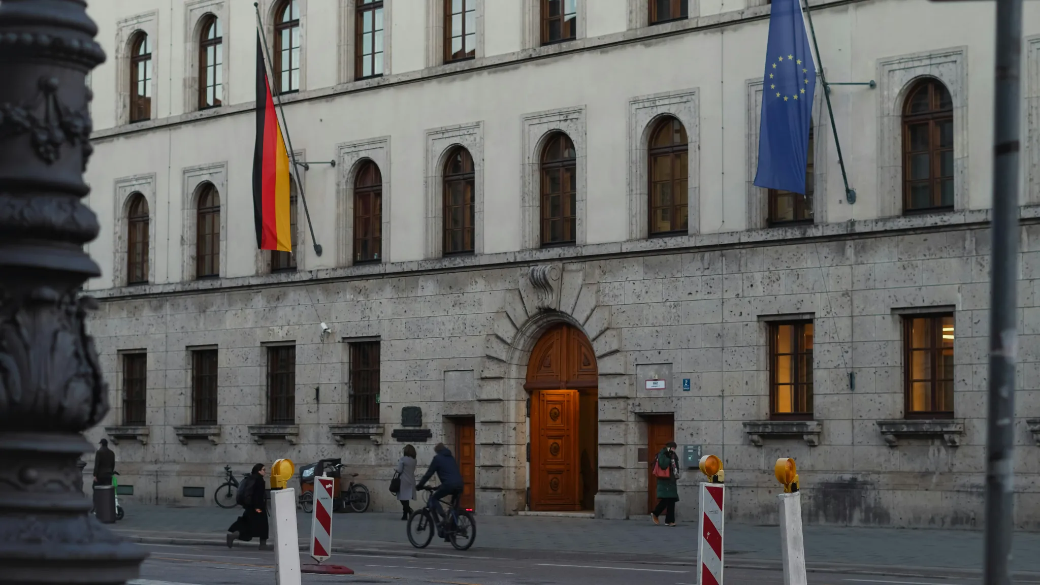 A large building with a clock on the front of it